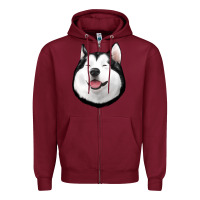 Burgundy Husky Zipper Hoodie - Jasminsmagicworld