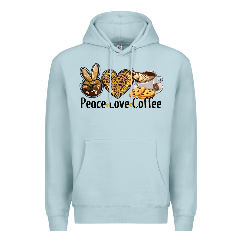 Peace Love Coffee Premium Hoodie by BarkalooDesign | Teevron