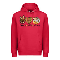 Cardinal peace love coffee Premium Hoodie - BarkalooDesign