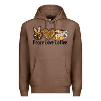 Chestnut peace love coffee Premium Hoodie - BarkalooDesign