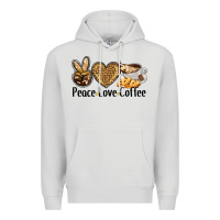 Dove Grey peace love coffee Premium Hoodie - BarkalooDesign