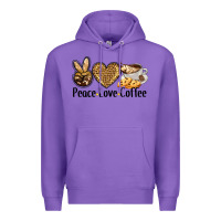 Purple peace love coffee Premium Hoodie - BarkalooDesign