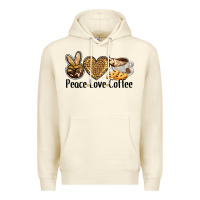 Sandshell peace love coffee Premium Hoodie - BarkalooDesign