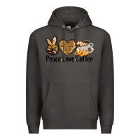 Smoke peace love coffee Premium Hoodie - BarkalooDesign