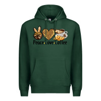 Sports Green peace love coffee Premium Hoodie - BarkalooDesign