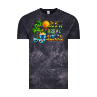 Cloud Black Is It Summer Break Vintage Tee - CowhideDigitalArt