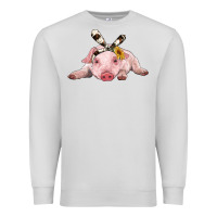 Dove Grey baby pig with cowhide ribbon Premium Sweatshirt - RanaPortraitStore