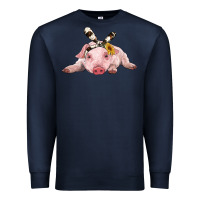 Navy baby pig with cowhide ribbon Premium Sweatshirt - RanaPortraitStore