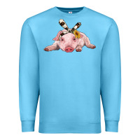 Baby Pig With Cowhide Ribbon Premium Sweatshirt | Teevron