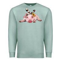 Seafoam baby pig with cowhide ribbon Premium Sweatshirt - RanaPortraitStore