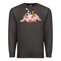 Smoke baby pig with cowhide ribbon Premium Sweatshirt - RanaPortraitStore