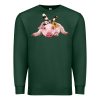 Sports Green baby pig with cowhide ribbon Premium Sweatshirt - RanaPortraitStore