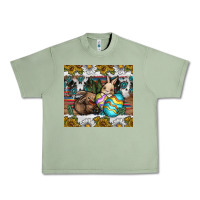 Oil Green easter Urban Heavy Tee - CowhideDigitalArt