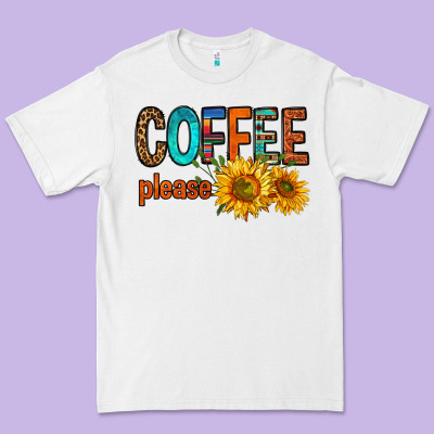 Coffee Please Western Doodle Letters Premium Tee Designed By Fadigitalartstudio