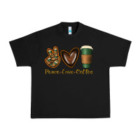Black peace love coffee Urban Heavy Tee - Jasminsmagicworld