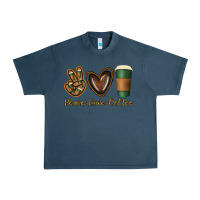 Midnight Navy peace love coffee Urban Heavy Tee - Jasminsmagicworld