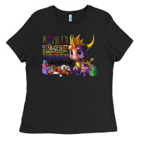 Black real dragon through christmas Ladies Tee - CowhideDigitalArt