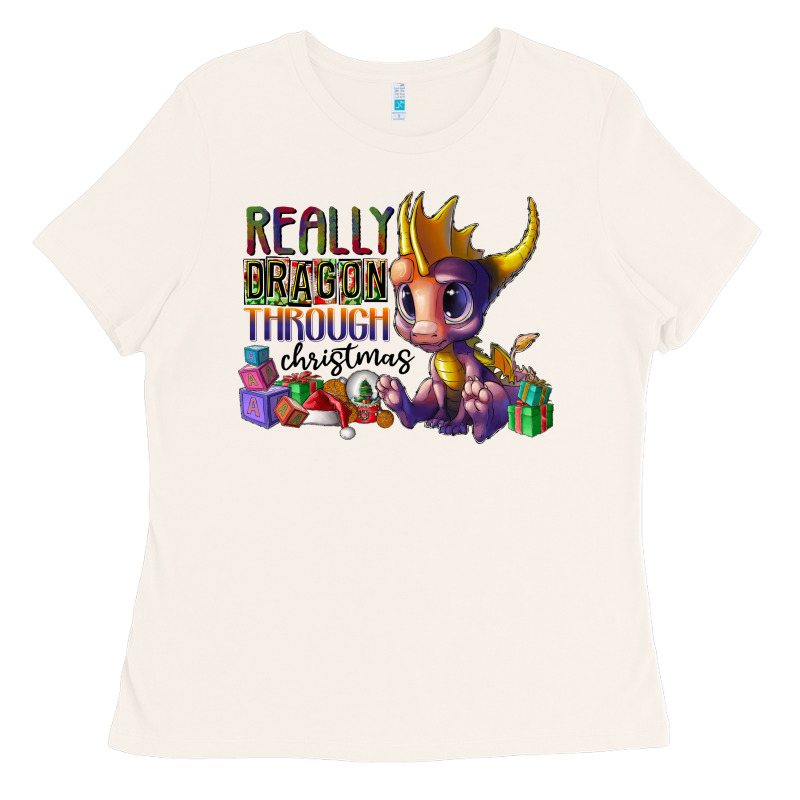 Real Dragon Through Christmas Ladies Tee by CowhideDigitalArt | Teevron