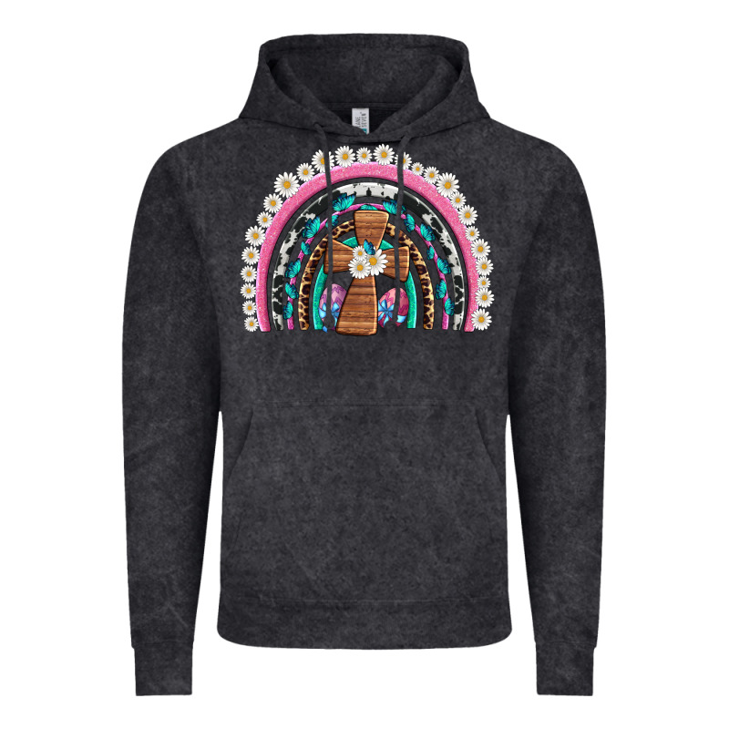 Easter Cross Daisy Egg Rainbow Vintage Hoodie by Artiststas | Teevron