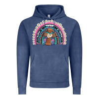 Vintage Denim easter cross daisy egg rainbow Vintage Hoodie - Artiststas