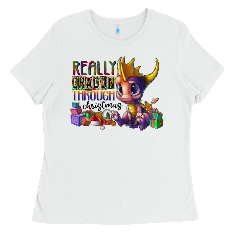 Real Dragon Through Christmas Ladies Tee by CowhideDigitalArt | Teevron