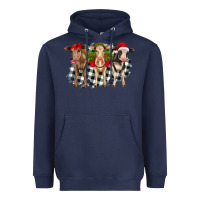 Navy Christmas heifers front view Heavyweight Hoodie - RanaPortraitStore