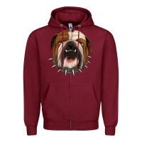 Burgundy Bulldog Zipper Hoodie - Jasminsmagicworld