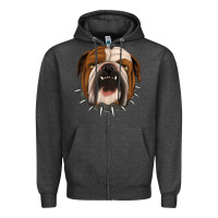 Charcoal Heather Bulldog Zipper Hoodie - Jasminsmagicworld