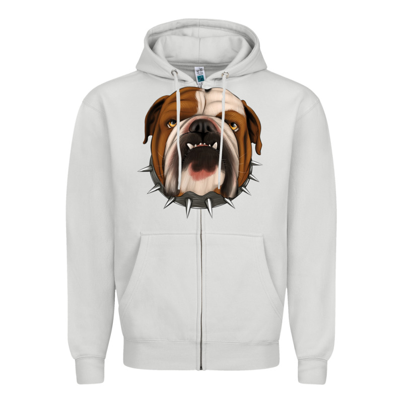 Bulldog Zipper Hoodie by Jasminsmagicworld | Teevron