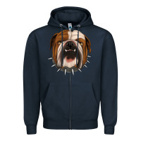 Navy Bulldog Zipper Hoodie - Jasminsmagicworld