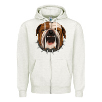 Oatmeal Heather Bulldog Zipper Hoodie - Jasminsmagicworld