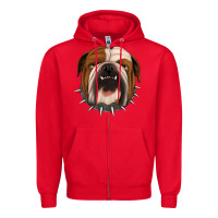 Red Bulldog Zipper Hoodie - Jasminsmagicworld