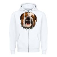 White Bulldog Zipper Hoodie - Jasminsmagicworld