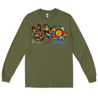 Army Green peace love autism sunflower Long Sleeve Tee - RacoonDesign