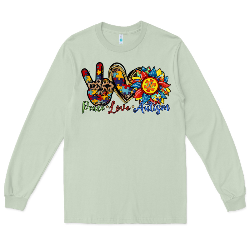 Peace Love Autism Sunflower Long Sleeve Tee by RacoonDesign | Teevron