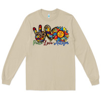 Mushroom peace love autism sunflower Long Sleeve Tee - RacoonDesign