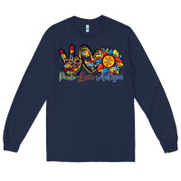 Navy peace love autism sunflower Long Sleeve Tee - RacoonDesign