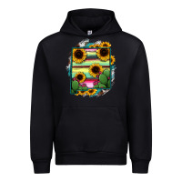 Black New Mexico Map Sunflower Cactus Serape Urban Hoodie - RanaPortraitStore