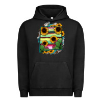 Pigment Black New Mexico Map Sunflower Cactus Serape Urban Hoodie - RanaPortraitStore