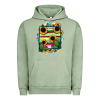 Pigment Oil Green New Mexico Map Sunflower Cactus Serape Urban Hoodie - RanaPortraitStore