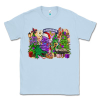 Dusty Blue Christmas Louisiana Mardi Gras trees Classic Tee - FaDigitalArtStudio