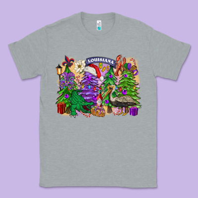 Christmas Louisiana Mardi Gras Trees Classic Tee Designed By Fadigitalartstudio