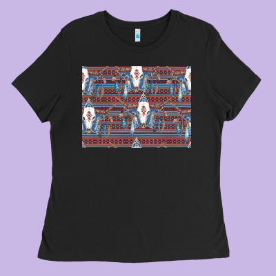 Bull Skull Pattern Ladies Tee Designed By Cowhidedigitalart