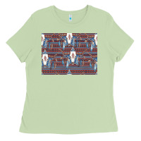 Matcha Bull Skull Pattern Ladies Tee - CowhideDigitalArt