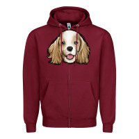Burgundy cocker spaniel Zipper Hoodie - Jasminsmagicworld