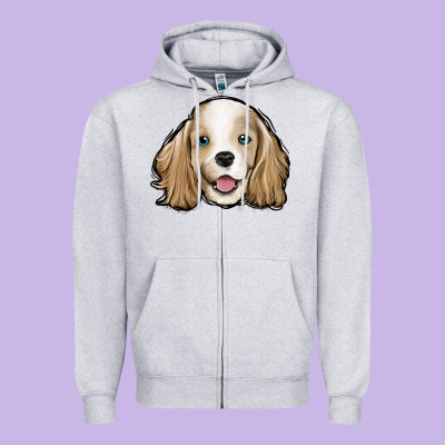 Cocker Spaniel Zipper Hoodie Designed By Jasminsmagicworld
