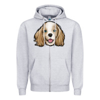 Heather Grey cocker spaniel Zipper Hoodie - Jasminsmagicworld