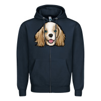Navy cocker spaniel Zipper Hoodie - Jasminsmagicworld