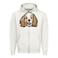 Oatmeal Heather cocker spaniel Zipper Hoodie - Jasminsmagicworld