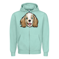 Seafoam cocker spaniel Zipper Hoodie - Jasminsmagicworld